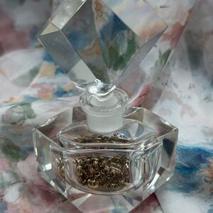 Vintage Faceted Crystal Perfume Bottle with  Earrings